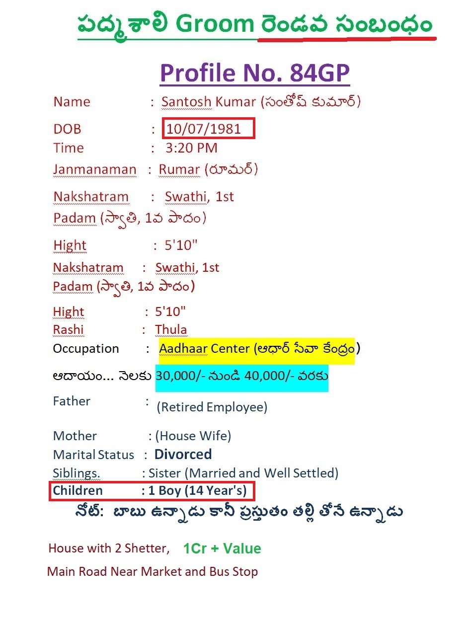 Santosh Kumar, 84GP, Padmashali, 2nd, 1981