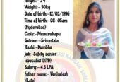 Sravani, Birth Yr 1996, Income 4.5L, Msc, MK, MB, Profile No 837B