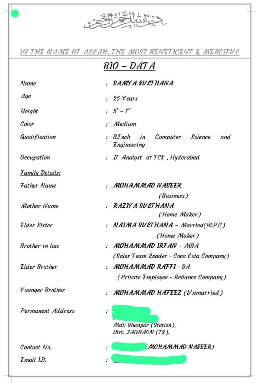 Samy a Sultana, By 1999, Btech , Income 30K, MB, Muslim, profile No 1006B